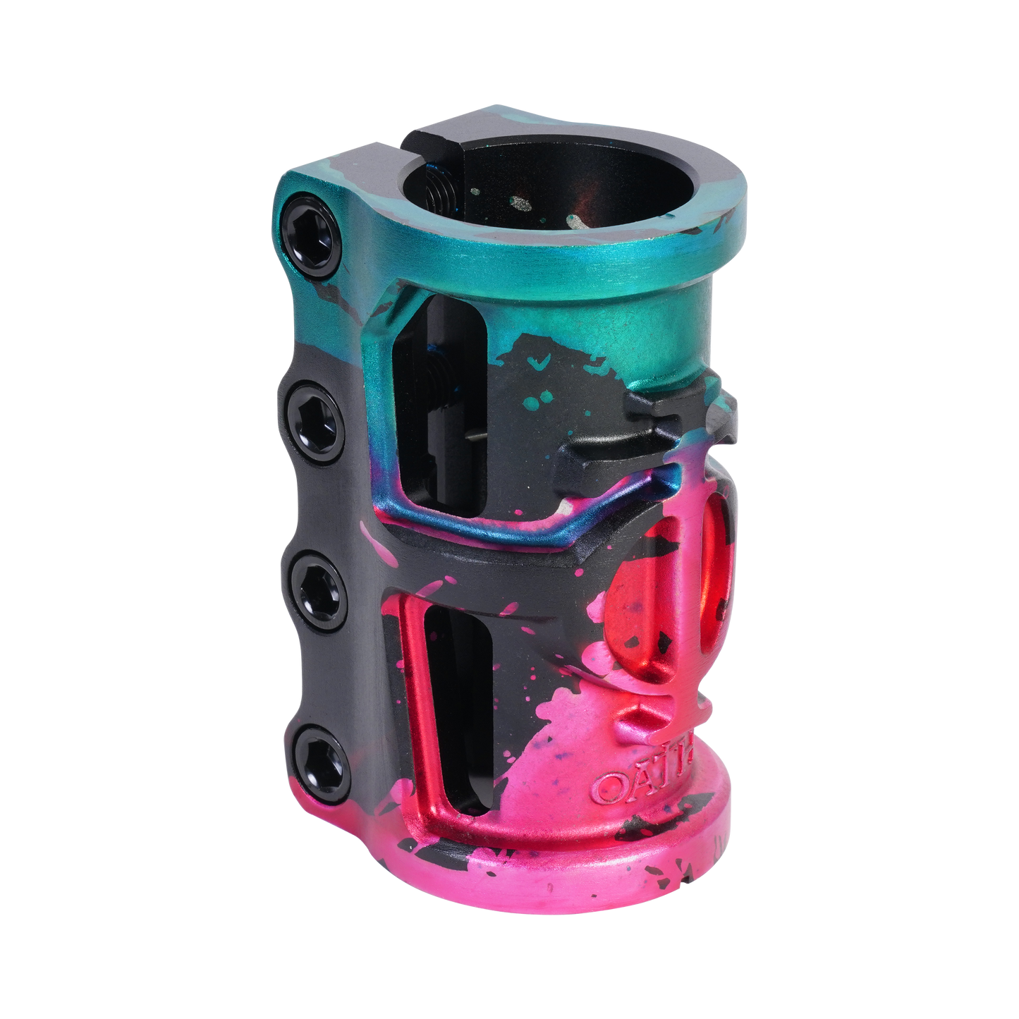 OATH CAGE V2 ALLOY 4 BOLT SCS CLAMP - GREEN/PINK/BLUE