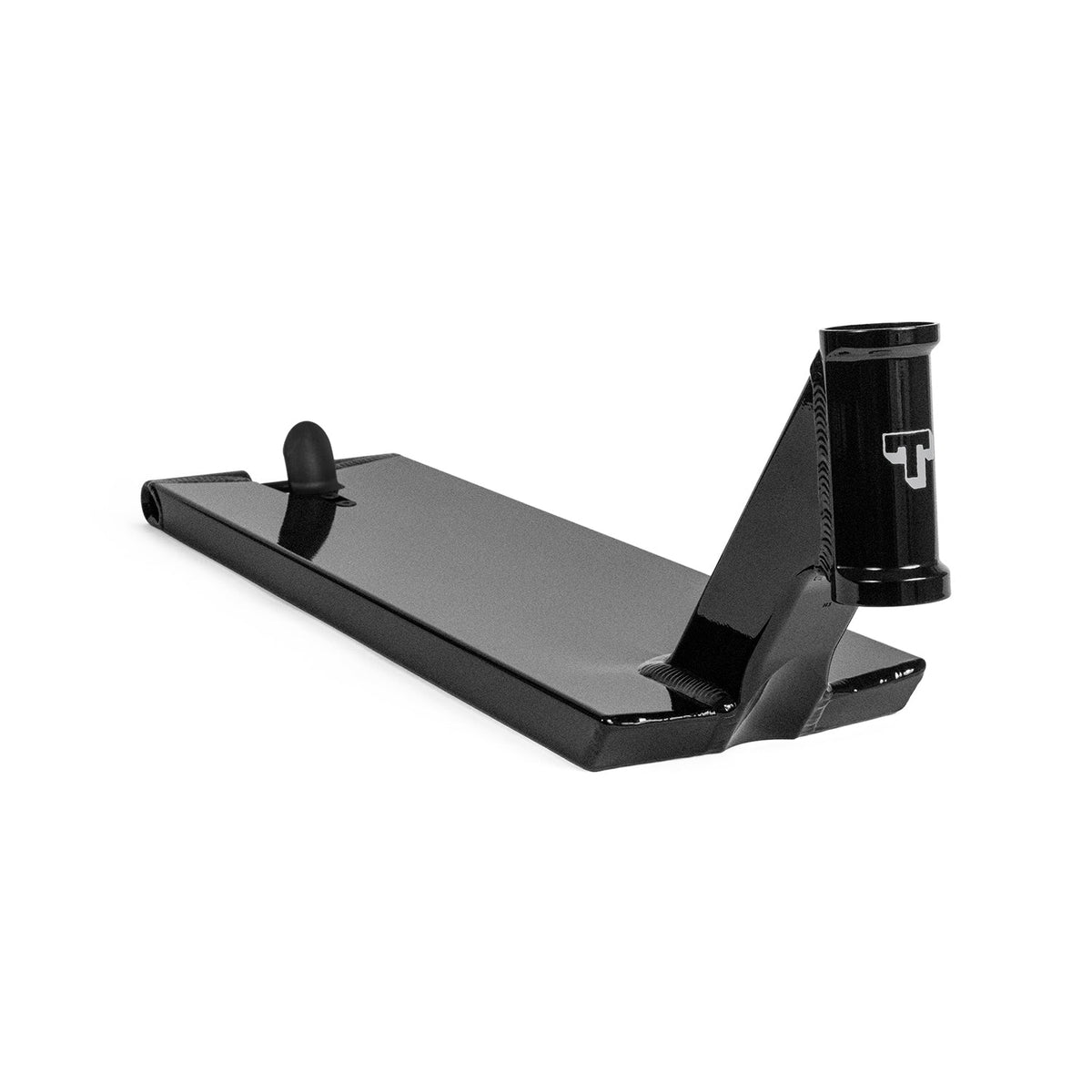 Tilt Selects Nikita signature freestyle scooter deck in Metallic black, 6.5 x 23.5 inches