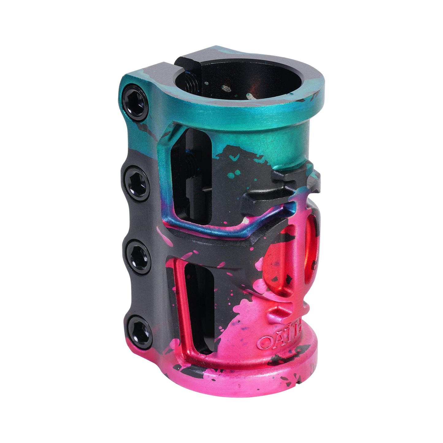 OATH CAGE V2 ALLOY 4 BOLT SCS CLAMP - GREEN/PINK/BLUE